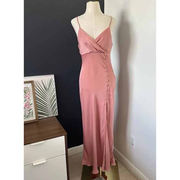 ZARA BLOGGERS FAVE SATIN EFFECT Buttoned Slip Midi Dress Wedding - Picture 4 of 10